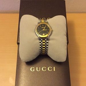 Gucci Men Watch, Silver and Gold Tone